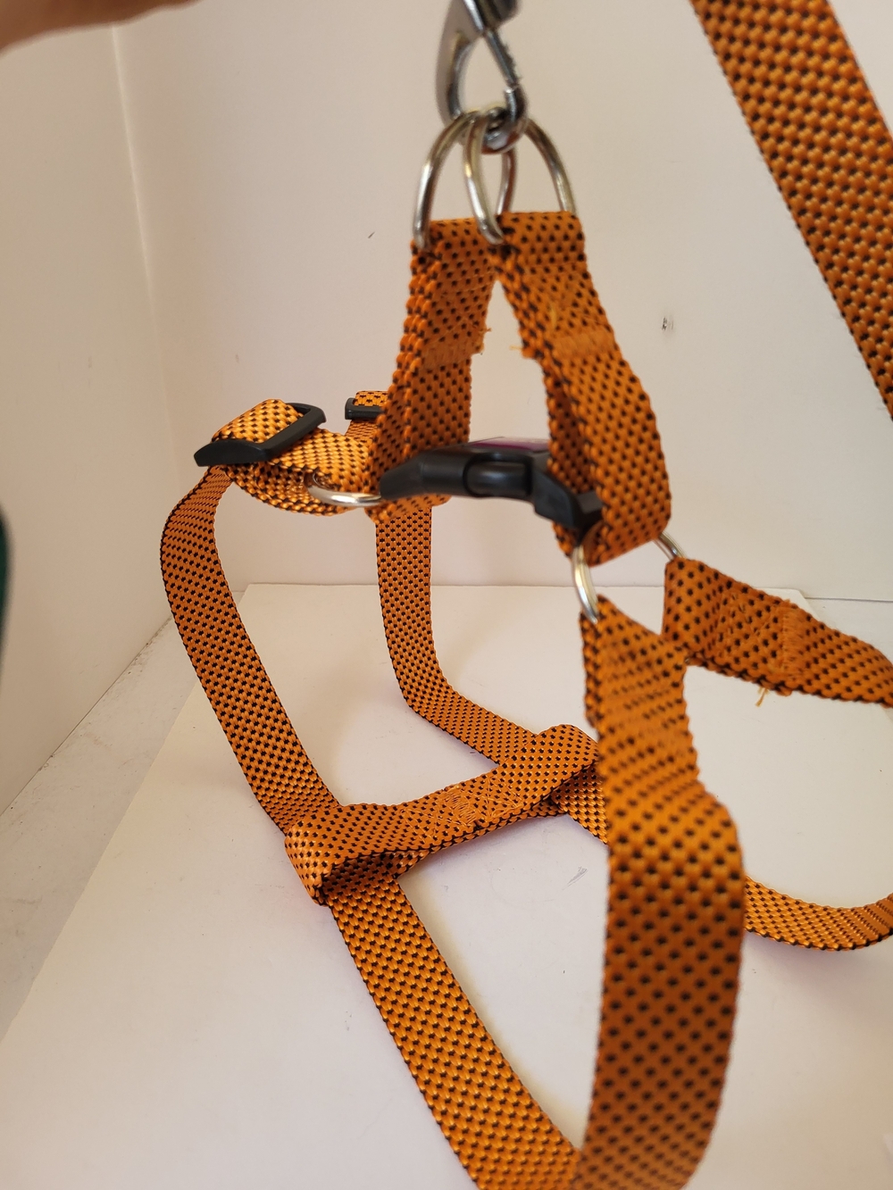 HALO Orange/Black Large Dog Step-In Harness/5ft Leash with Adjustable Straps